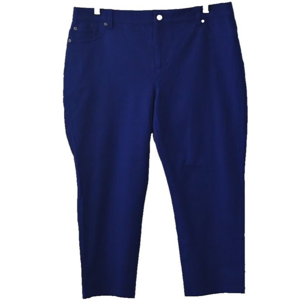 Chico's Getaway Ultimate Fit Crop Pants 2.5 14 XL Loyal Blue NWT Slimming